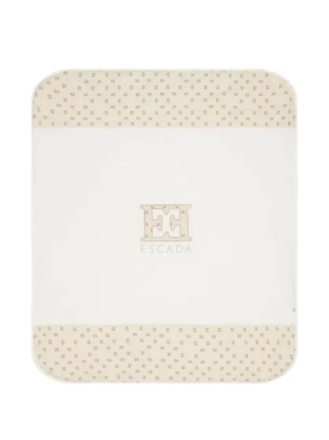 Escada Kids logo-embroidered monogram blanket