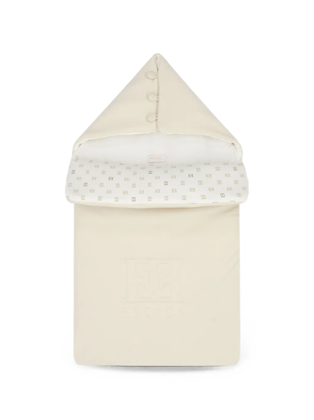 Escada Kids logo-embroidered monogram-print baby nest - Toni neutri