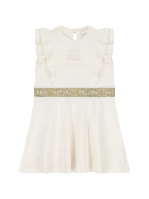Escada Kids ruffle-trimmed logo-waistband dress