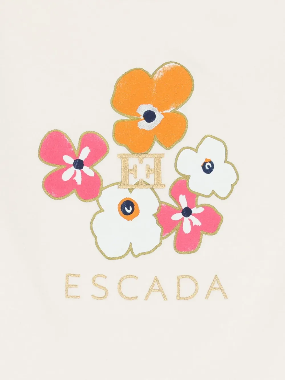 Escada Kids Jurk met verlaagde taille en bloemen-print Wit