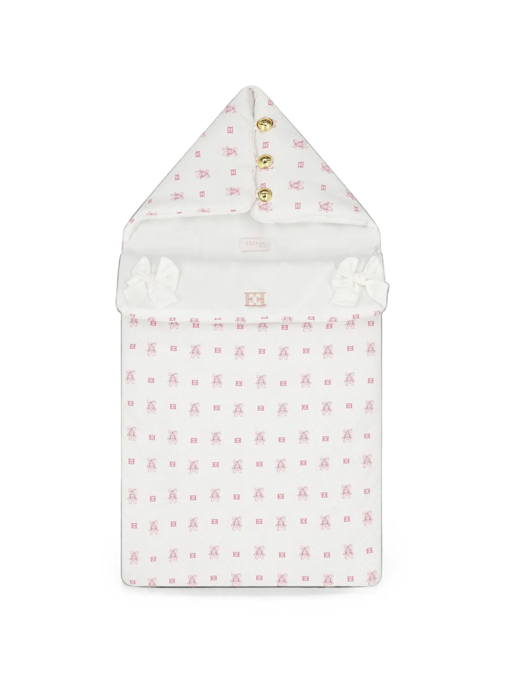 Escada Kids patterned cotton sleep bag - Bianco
