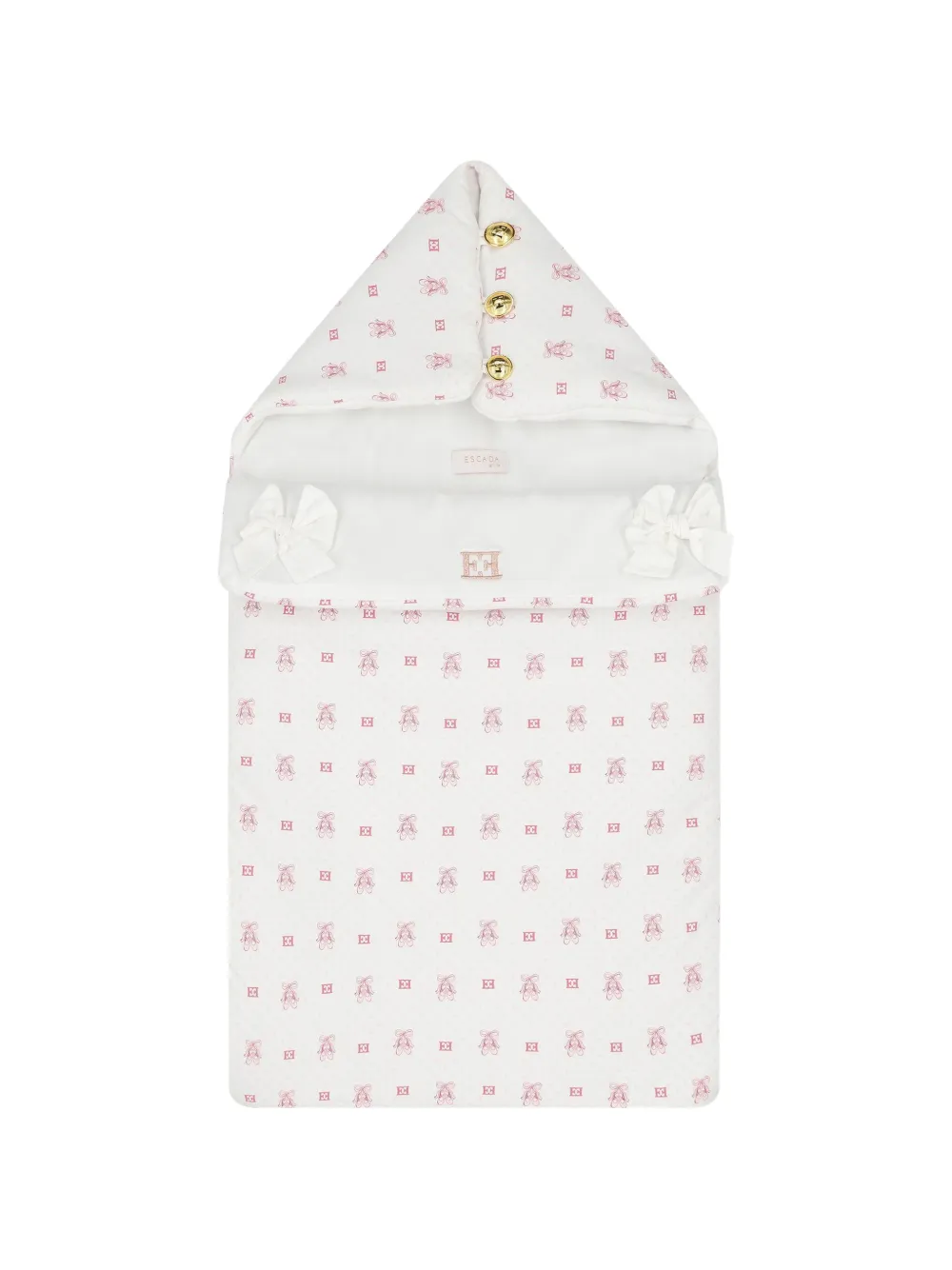 Escada Kids patterned cotton sleep bag - Bianco