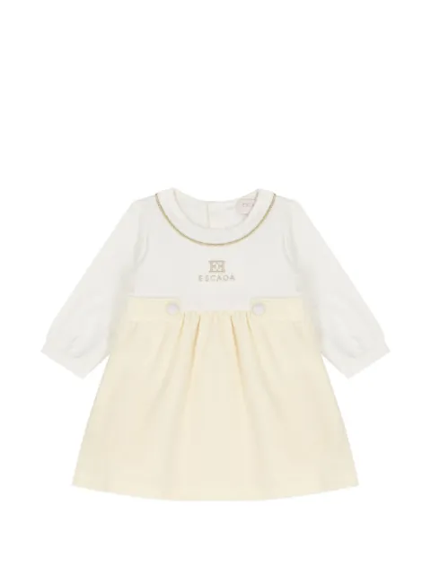 Escada Kids logo-embroidered pleated dress
