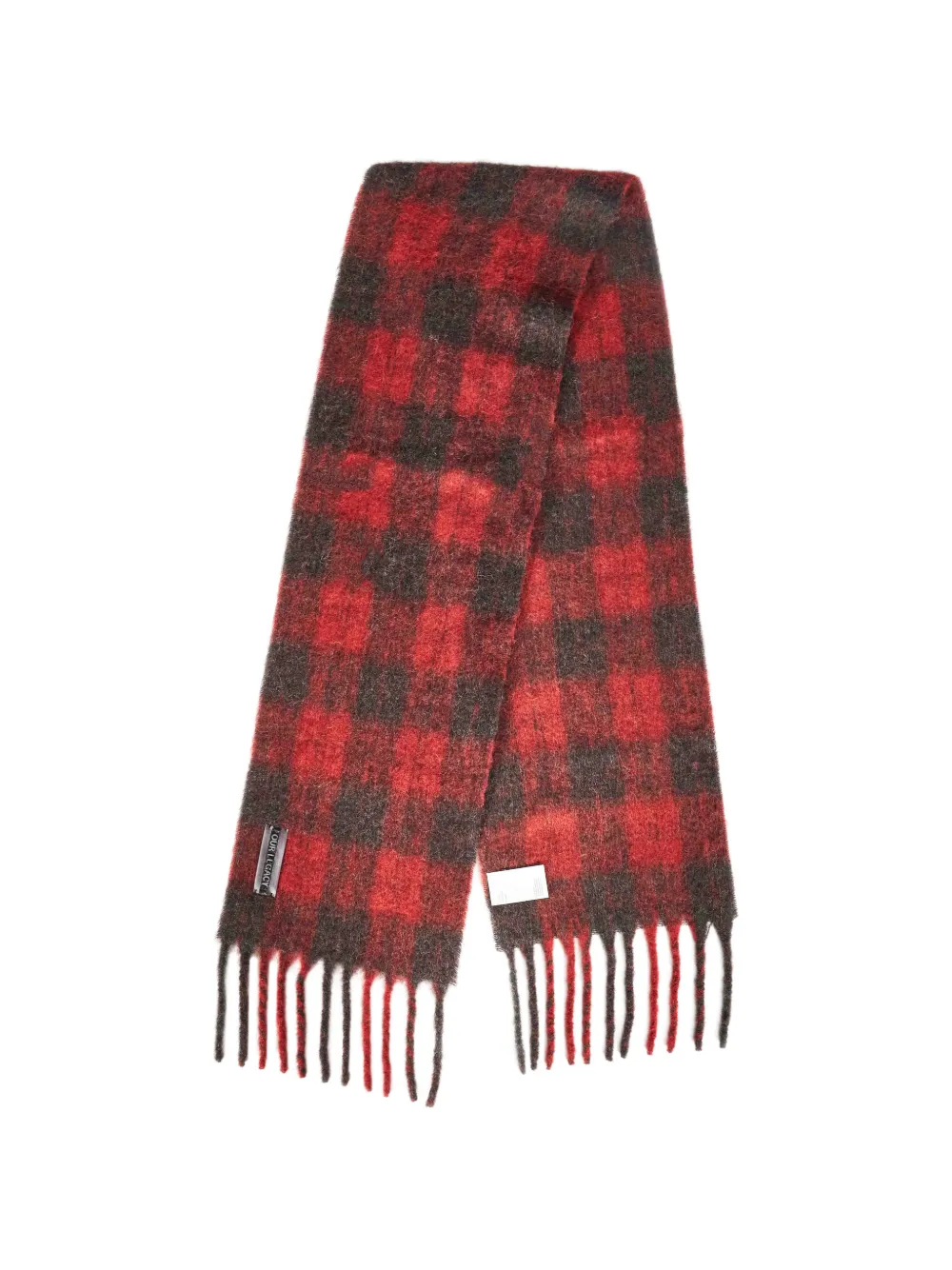 OUR LEGACY Estate check-pattern fringed scarf