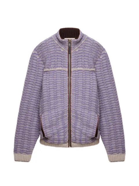 Marni purple cotton-wool knit jacket