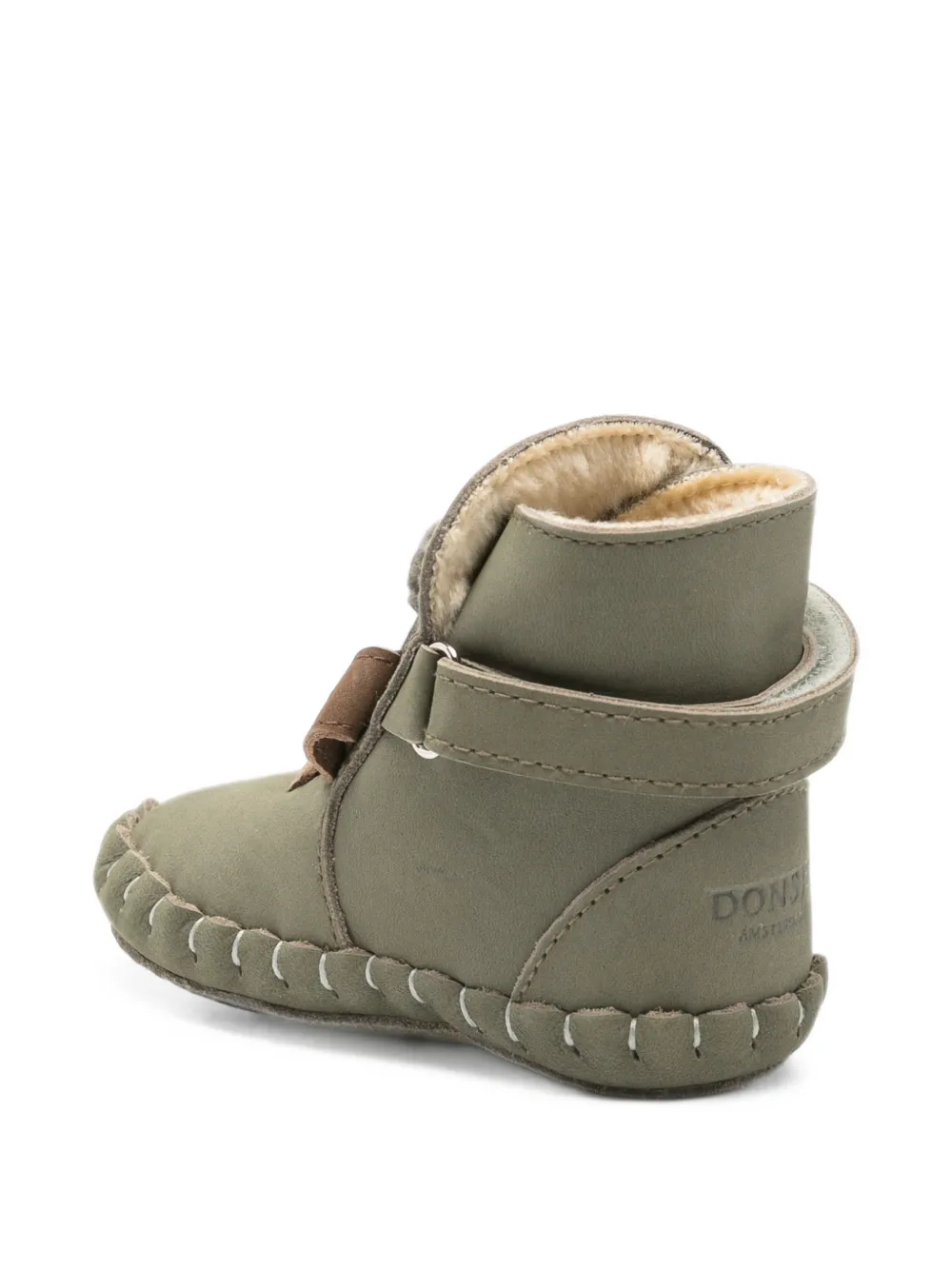 Donsje animal-patch touch-strap boots Groen