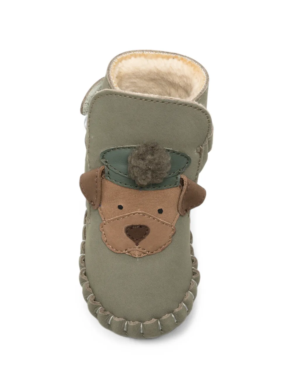 Donsje animal-patch touch-strap boots Groen