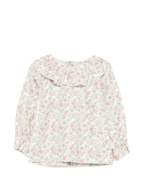 Paz Rodriguez floral-print ruffled-collar blouse