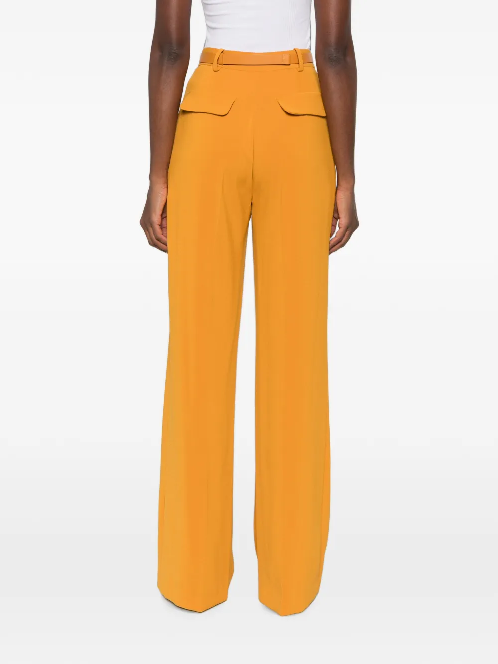 Elisabetta Franchi belted pleated-detail trousers Geel
