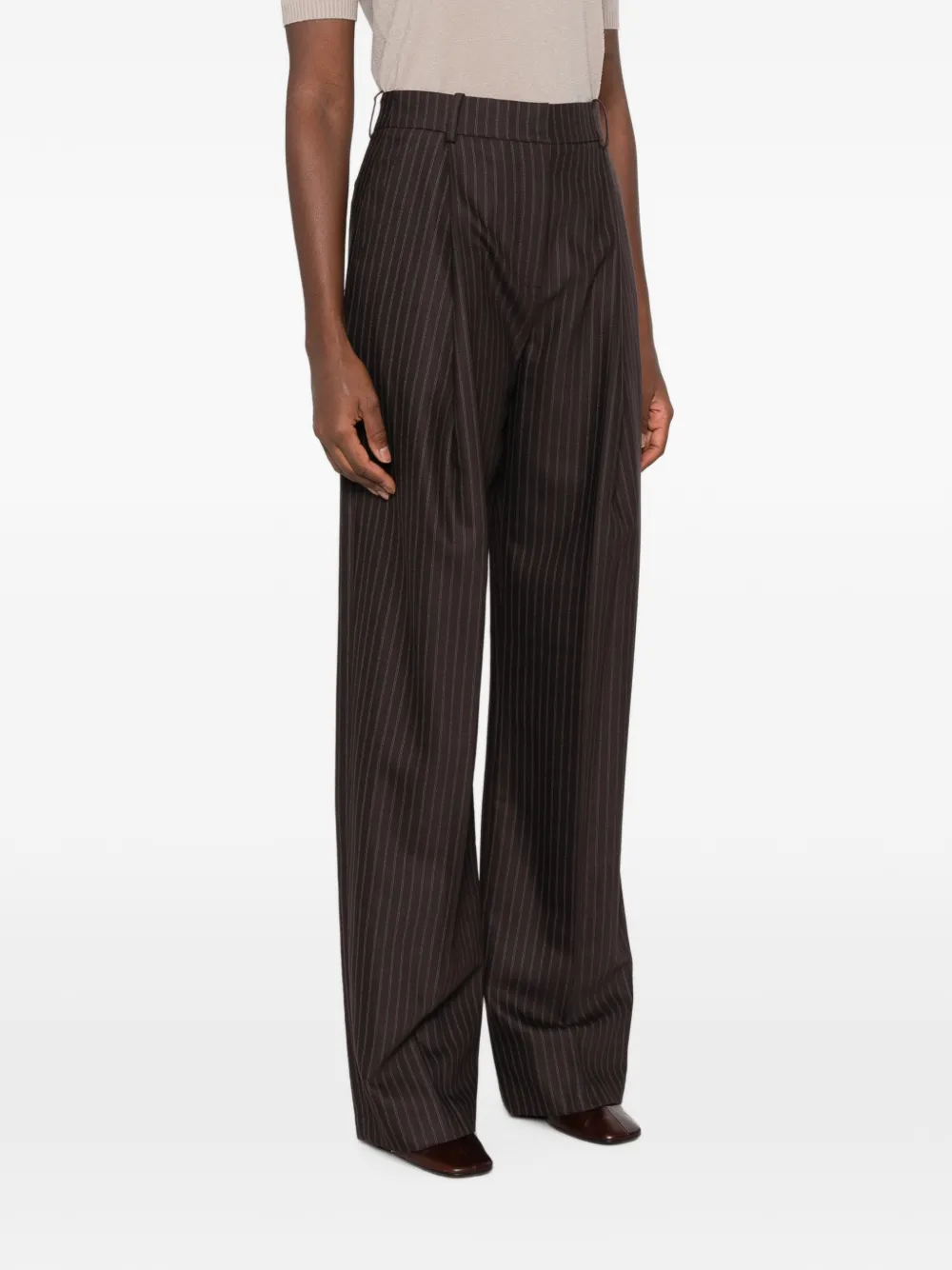 Elisabetta Franchi Broek met krijtstreep Bruin