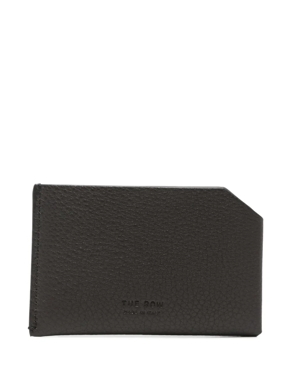 The Row CC leather wallet - Braun