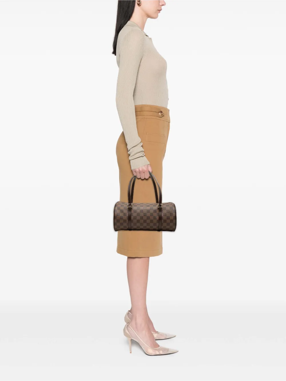Louis Vuitton Pre-Owned 2005 Damier Ebene Papillon 30 handtas Bruin