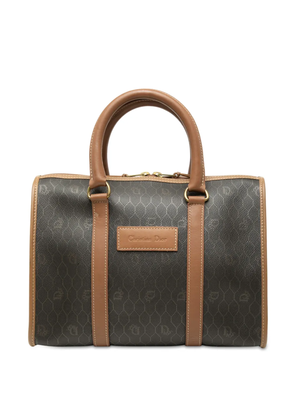 Christian Dior Pre-Owned 20th Century Honeycomb Boston Tasche aus beschichtetem Canvas - Schwarz