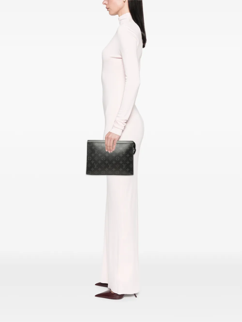Louis Vuitton Pre-Owned 2020 Monogram Eclipse Pochette Voyage MM clutch Zwart