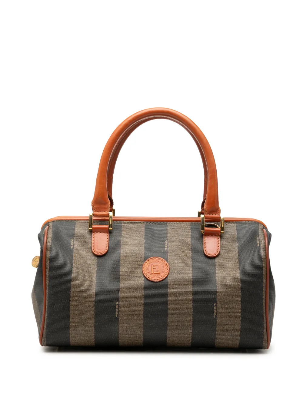 Fendi Pre-Owned Borsa Pequin Boston in tela cerata XX secolo - Marrone