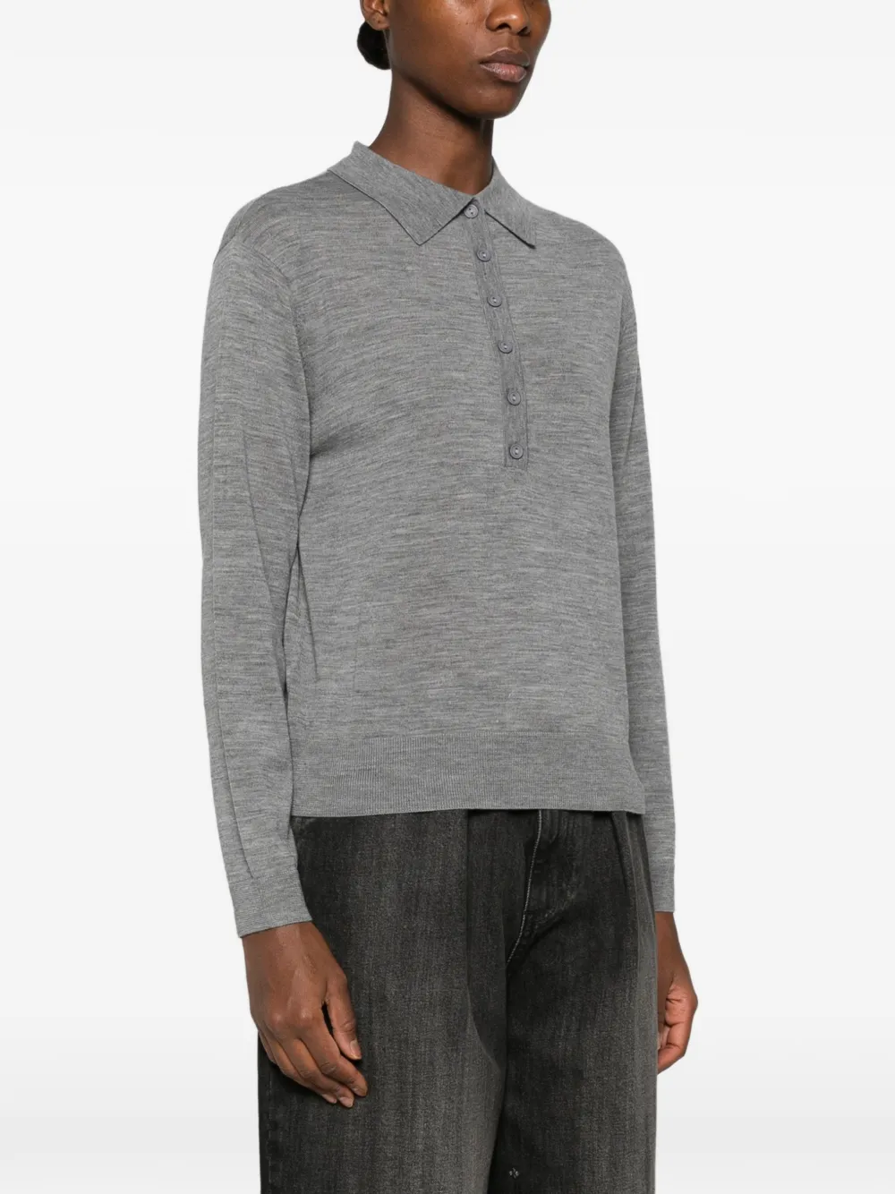 Vicolo Polo-collar Sweater In Grey