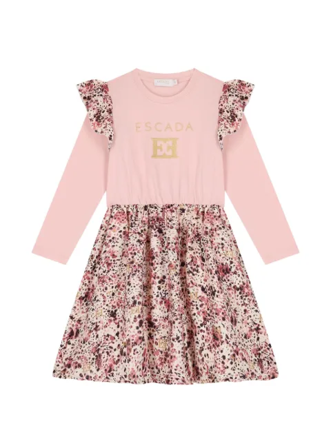 Escada Kids ruffled floral-print dress