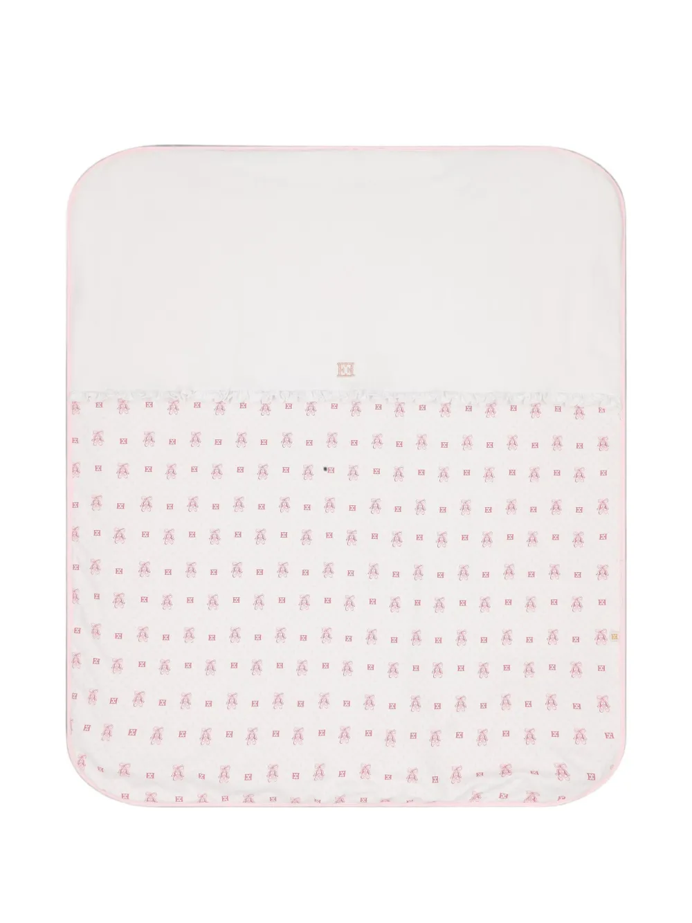 Escada Kids ruffled ballet-print blanket - Bianco