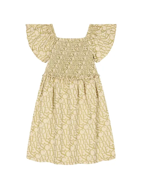 Escada Kids logo-print shirred dress