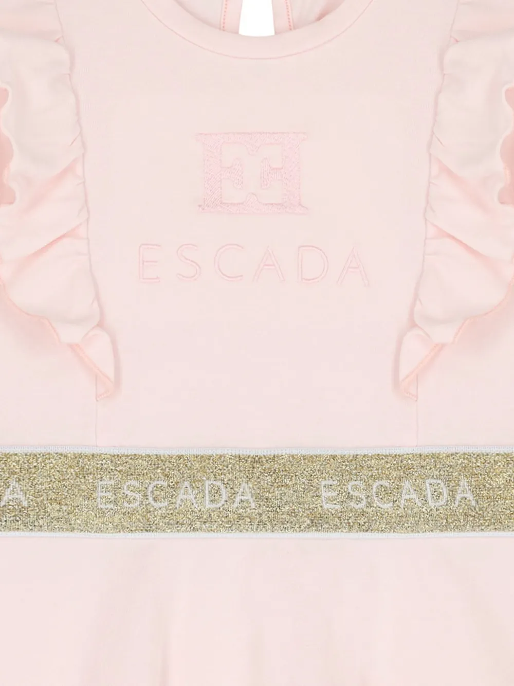 Escada Kids ruffled-trim logo-waistband mini dress Roze