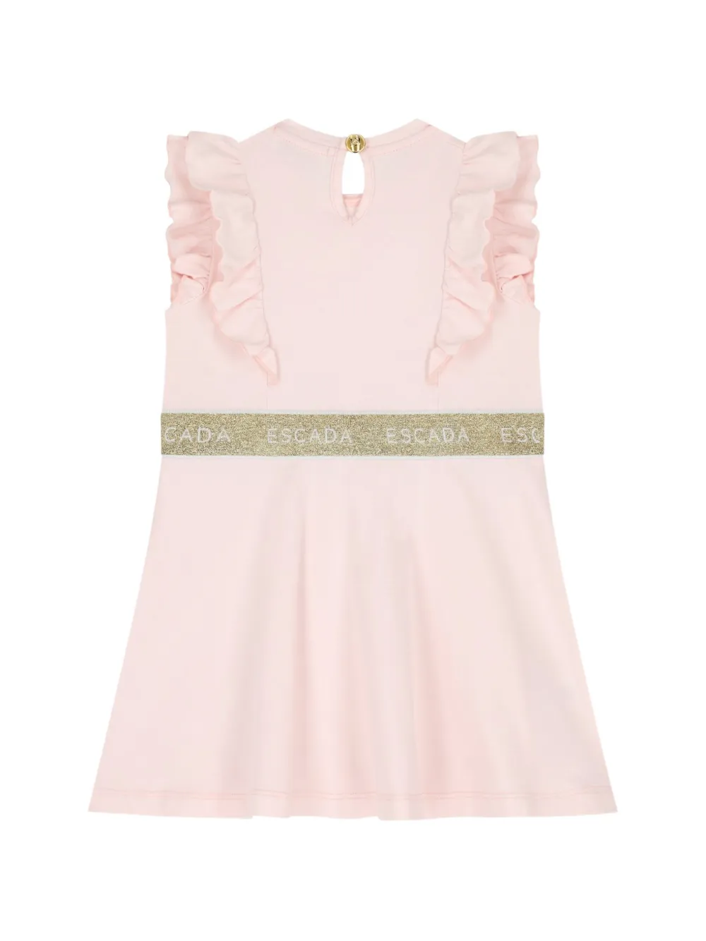 Escada Kids ruffled-trim logo-waistband mini dress Roze