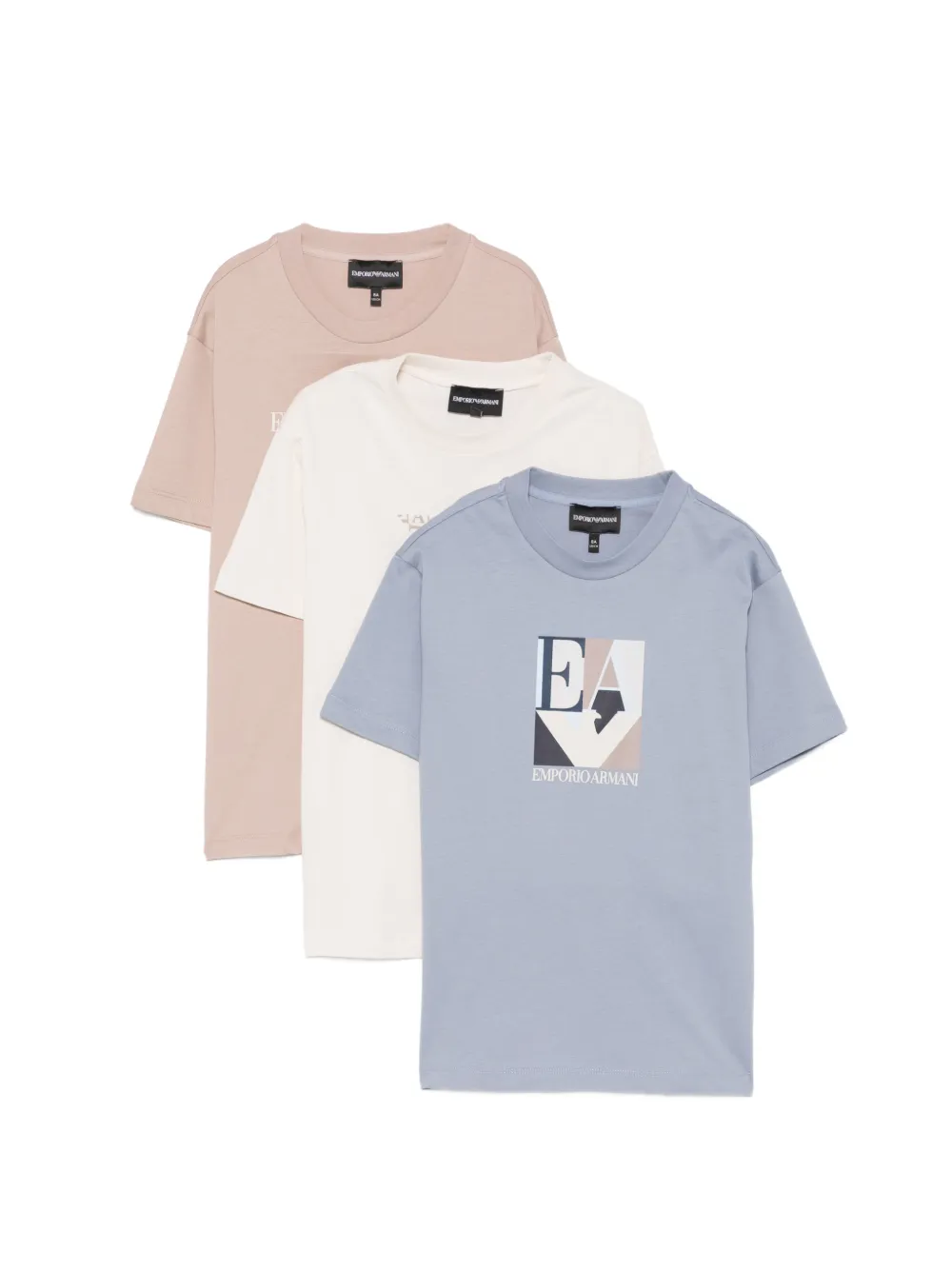 Emporio Ar i Kids logo-print T-shirt (set of three) Blauw