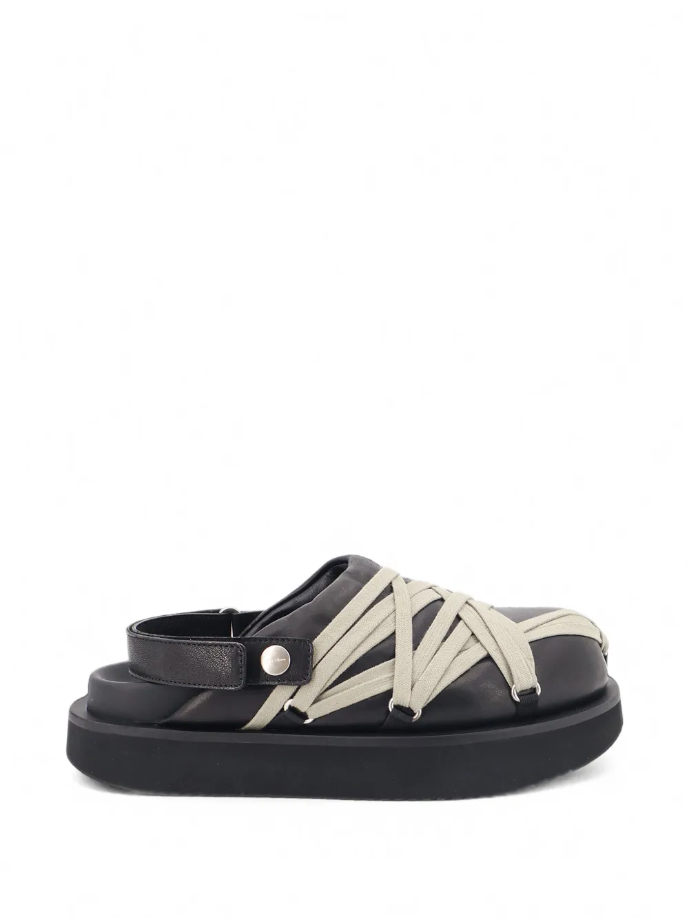 Rick Owens Megalace Platform Mules In Black
