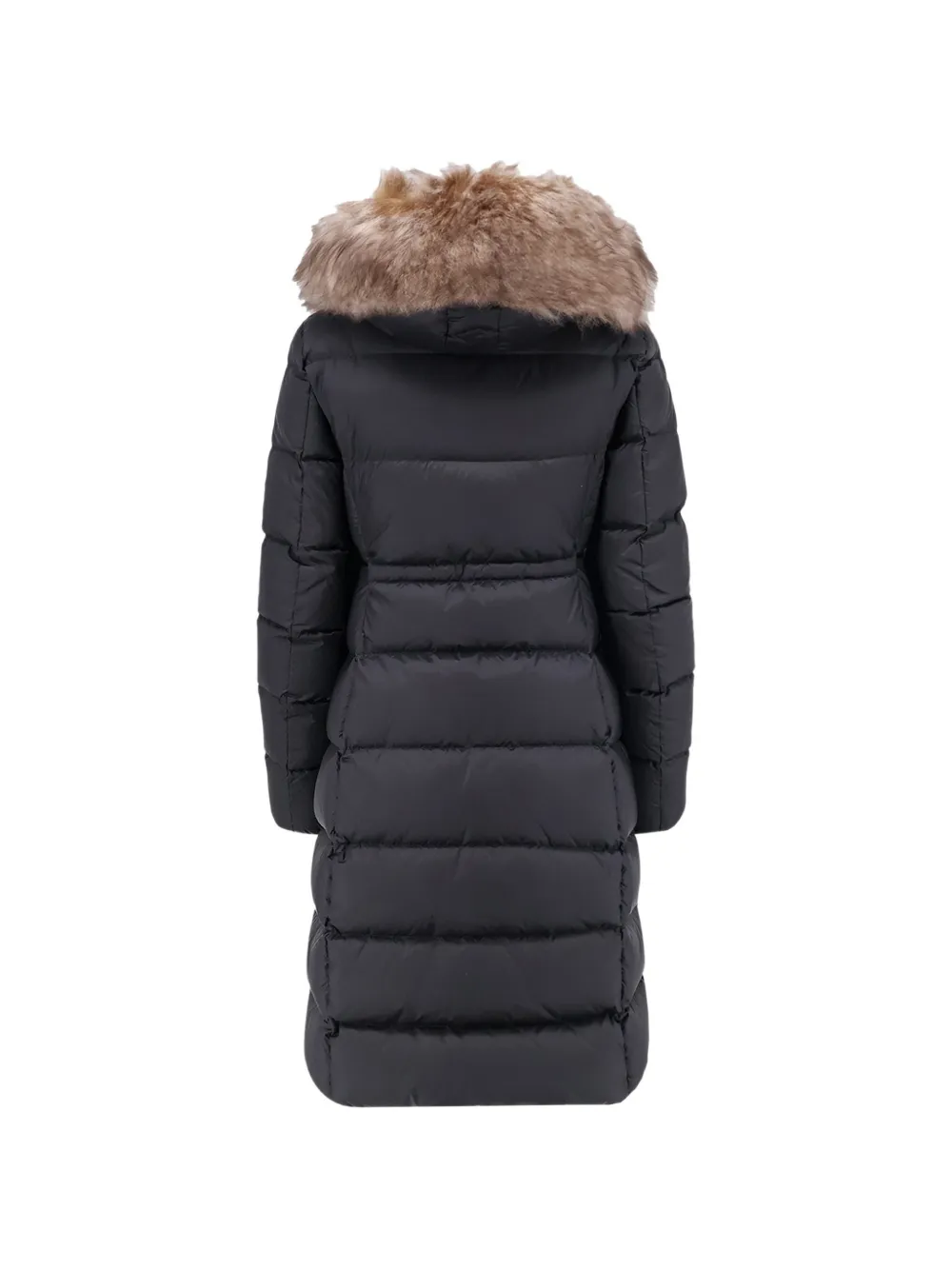 Moncler Boedic donsjas met lammy afwerking Zwart