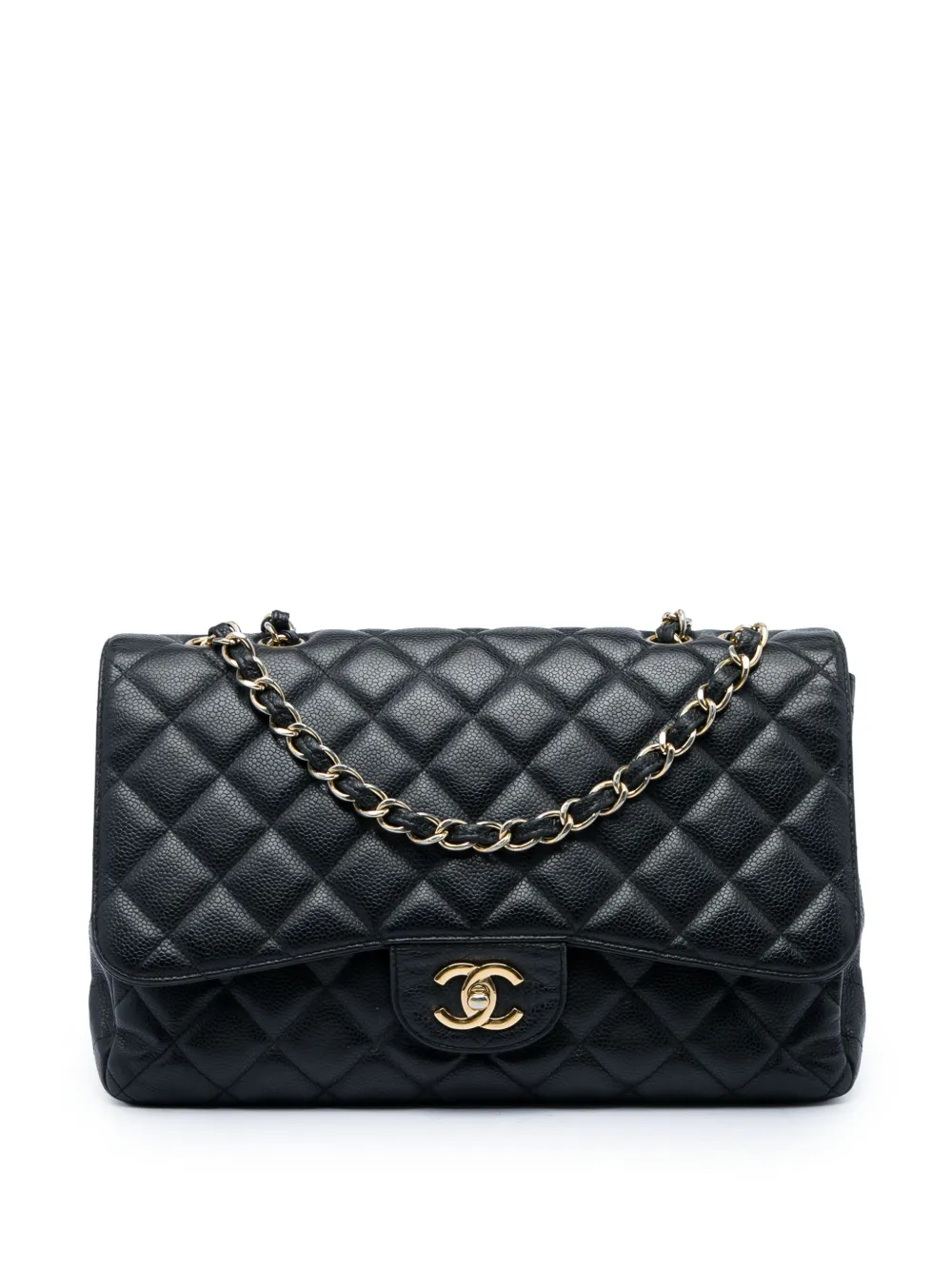 CHANEL Pre-Owned 2010-2011 Jumbo Classic Caviar Single Flap shoulder bag - Nero