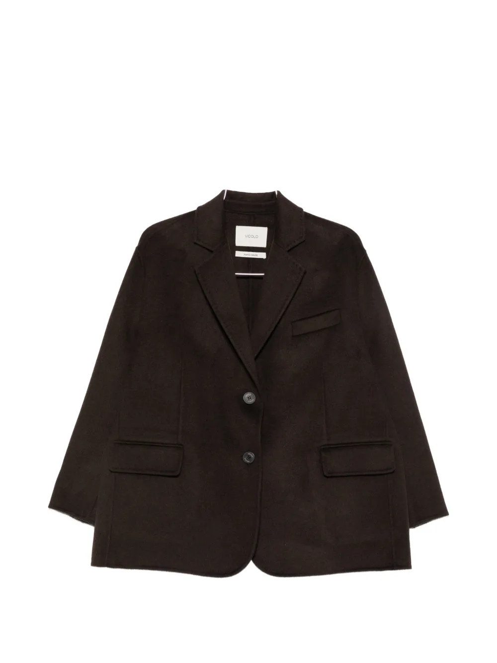 Vicolo Notched-lapel Single-breasted Coat In Brown