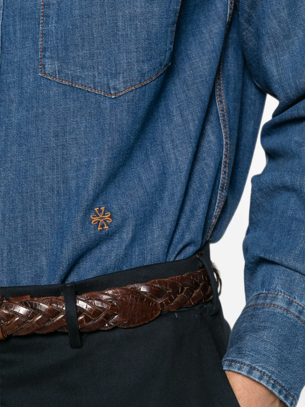 Jacob Cohën Western denim overhemd Blauw
