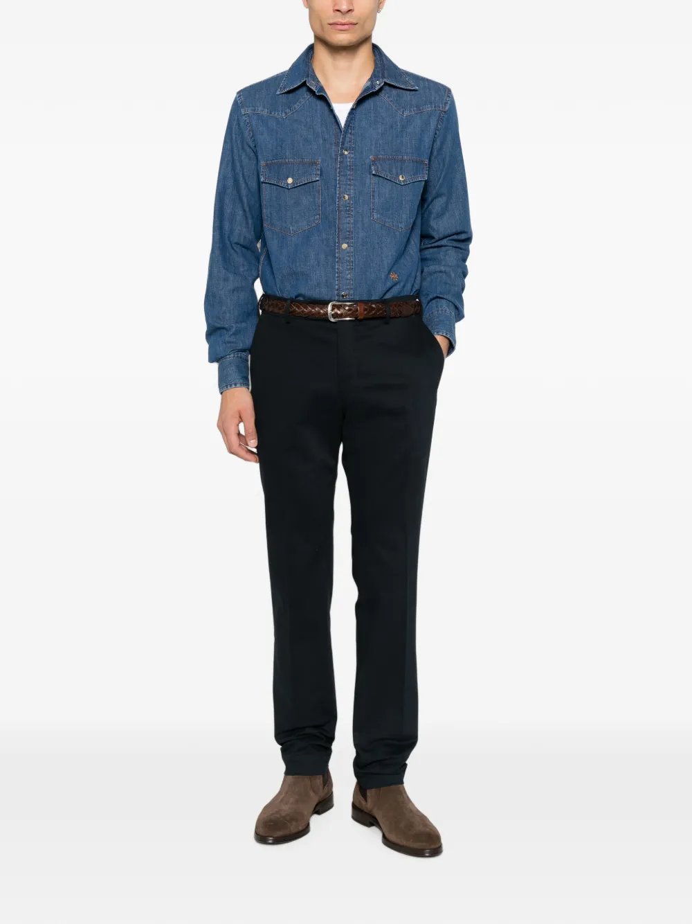 Jacob Cohën Western denim overhemd Blauw