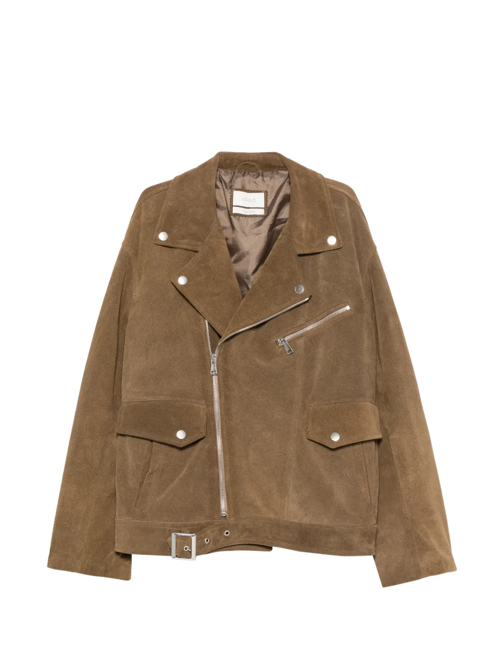 VICOLO belted biker leather jacket