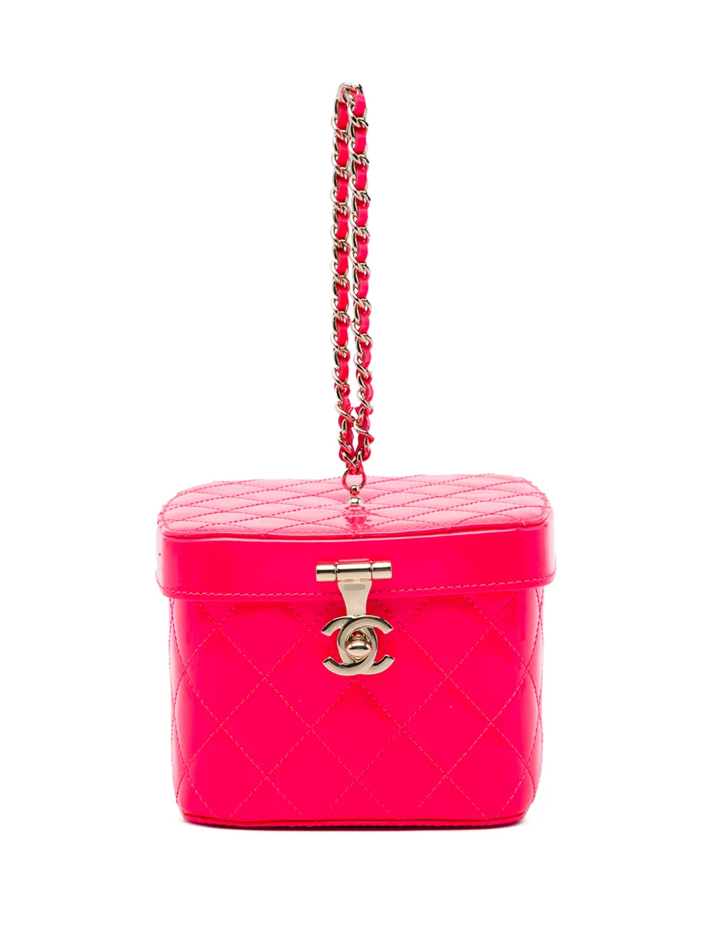CHANEL Pre-Owned Trousse CC mini trapuntata con finitura lucida 2016-2017 - Rosa