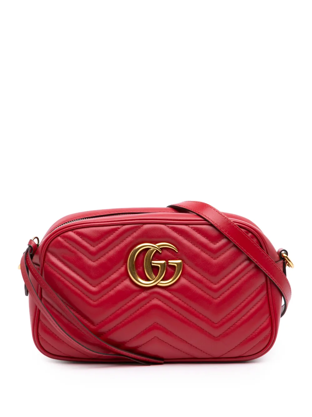 Gucci Pre-Owned Borsa a tracolla GG Marmont piccola in pelle matelassé 2016-2026 - Rosso