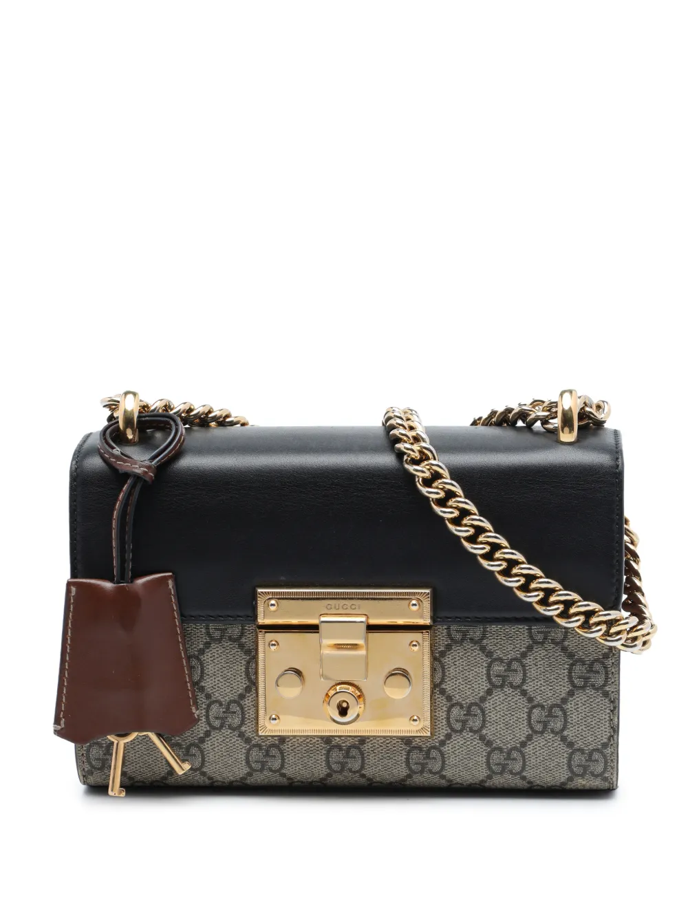 Gucci Pre-Owned 2016-2026 Small GG Supreme Padlock crossbody bag - Nero