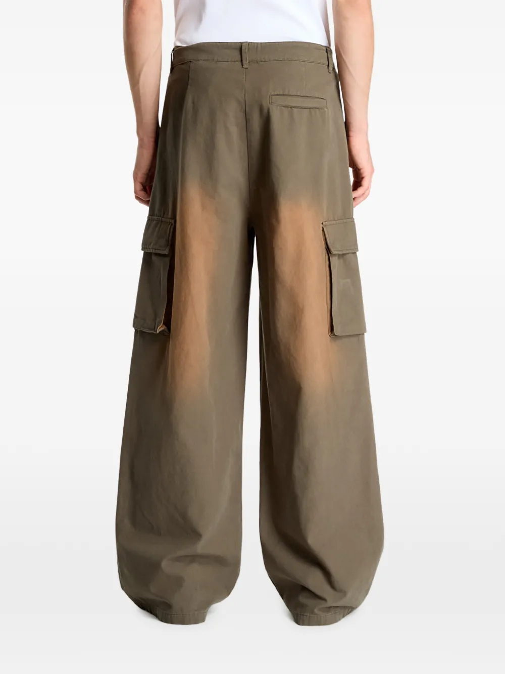 Daily Paper Cargo broek met verwassen effect en riemlussen Groen