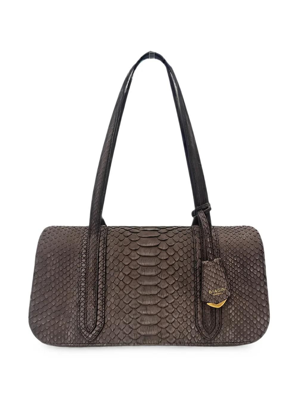 BIAGINI large Bonissima Texas python skin tote bag - Marron