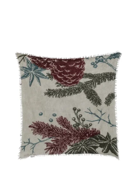 MOULETA botanical-print frayed scarf