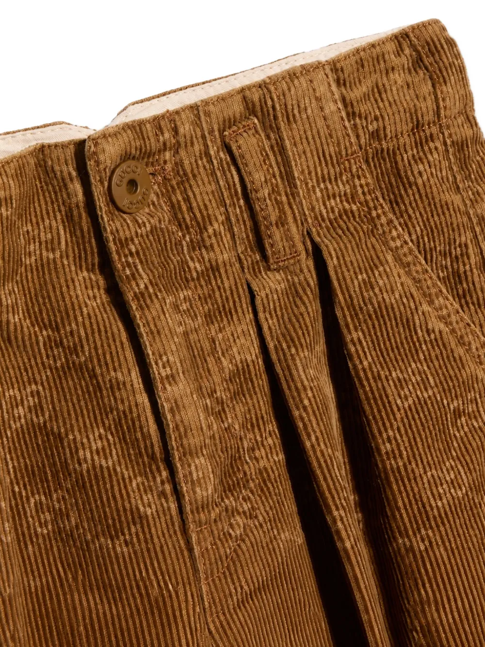 Gucci Kids Ribfluwelen broek Bruin