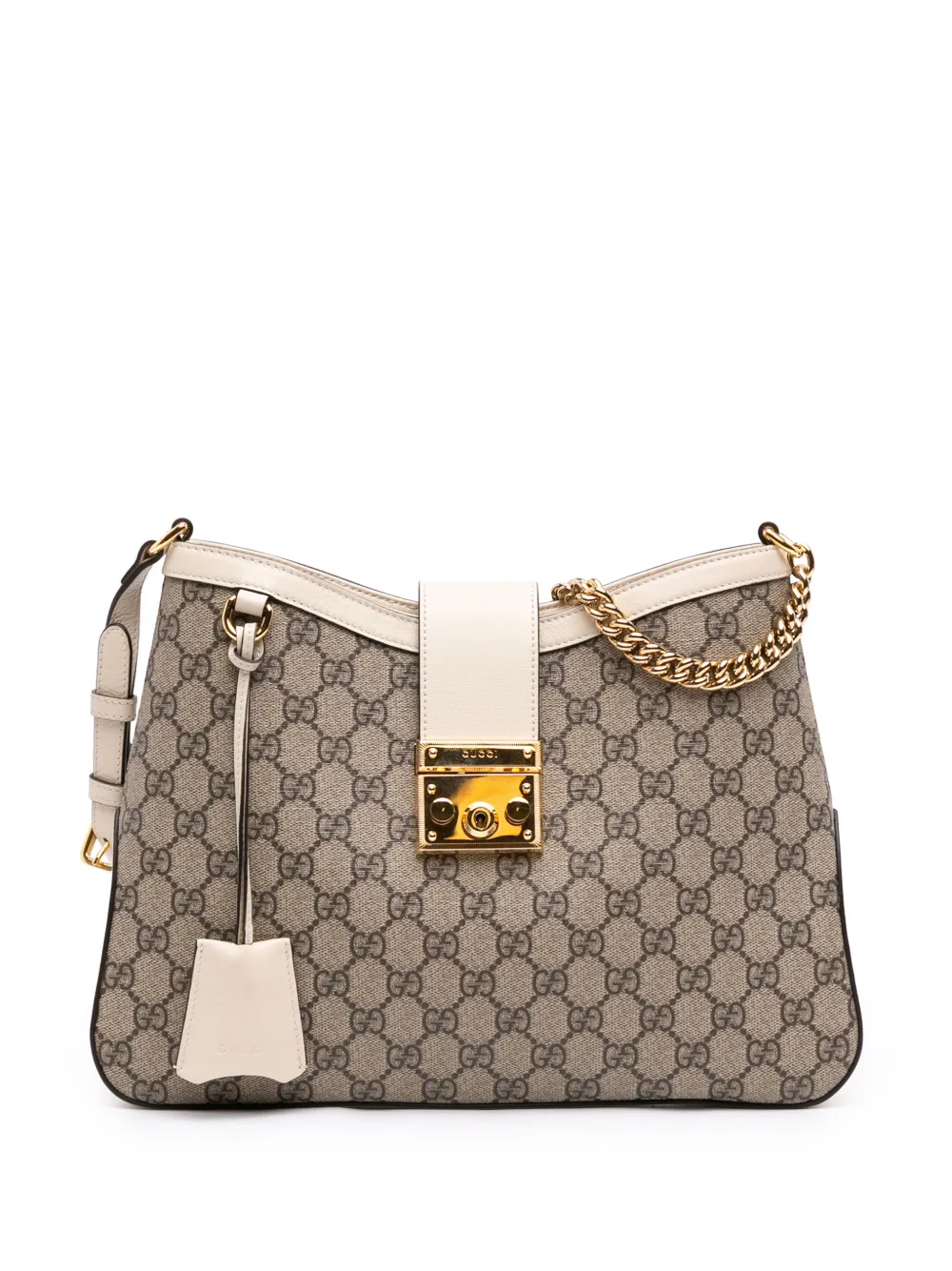 Gucci Pre-Owned 2016-2026 Medium GG Supreme Padlock shoulder bag - Toni neutri