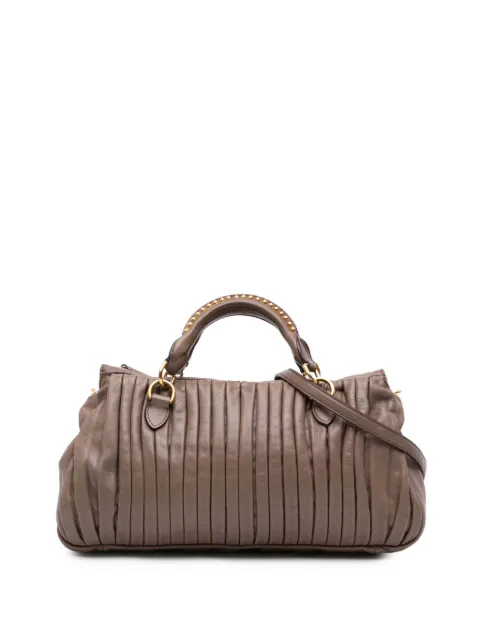 Miu Miu Pre-Owned 2010 Nappa Bosco Pleated satchel