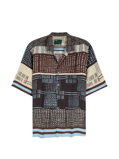 ON ME THE SHIRT geometric-pattern bowling-collar shirt
