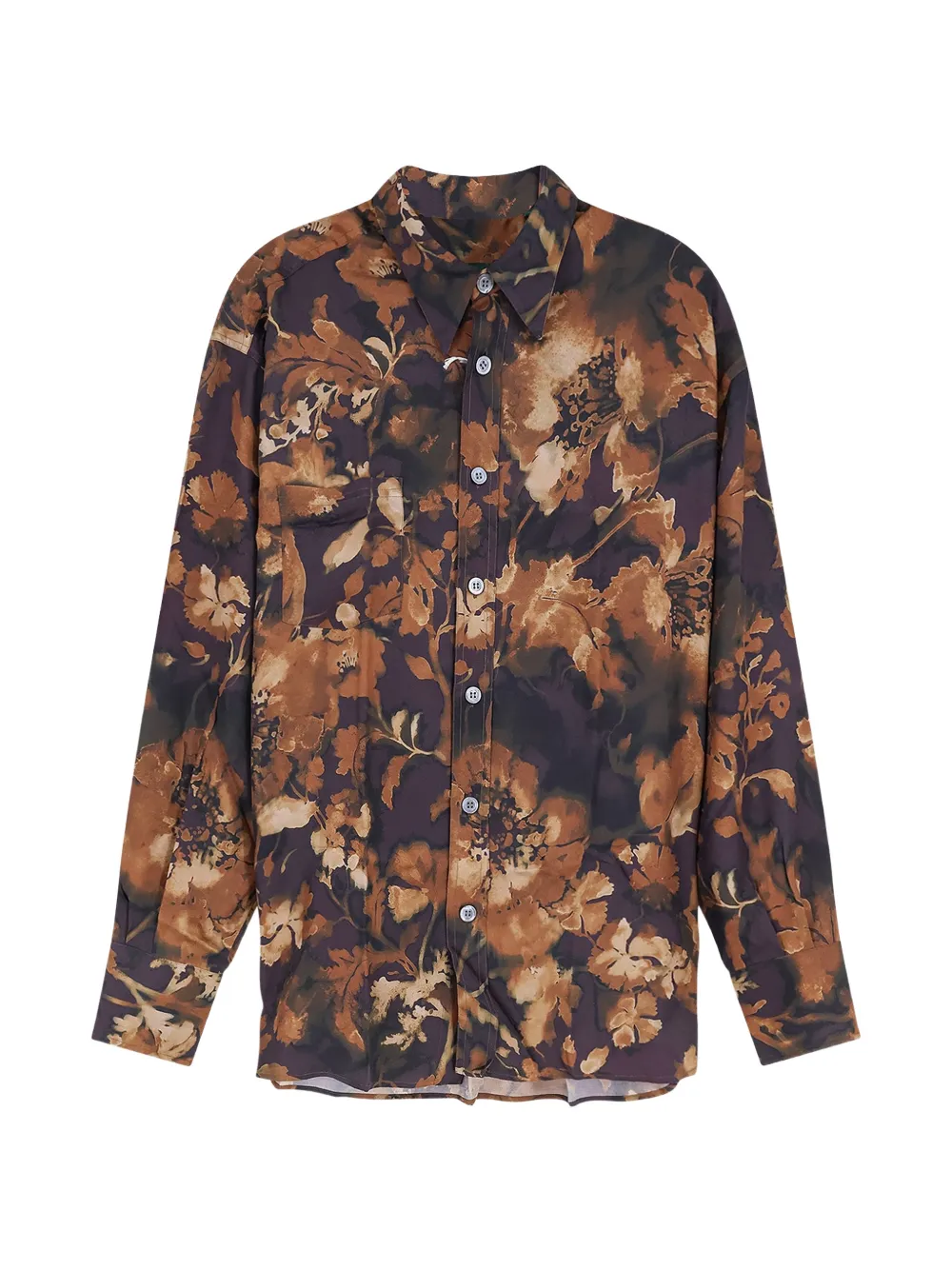ON ME THE SHIRT floral-pattern pointed-collar shirt