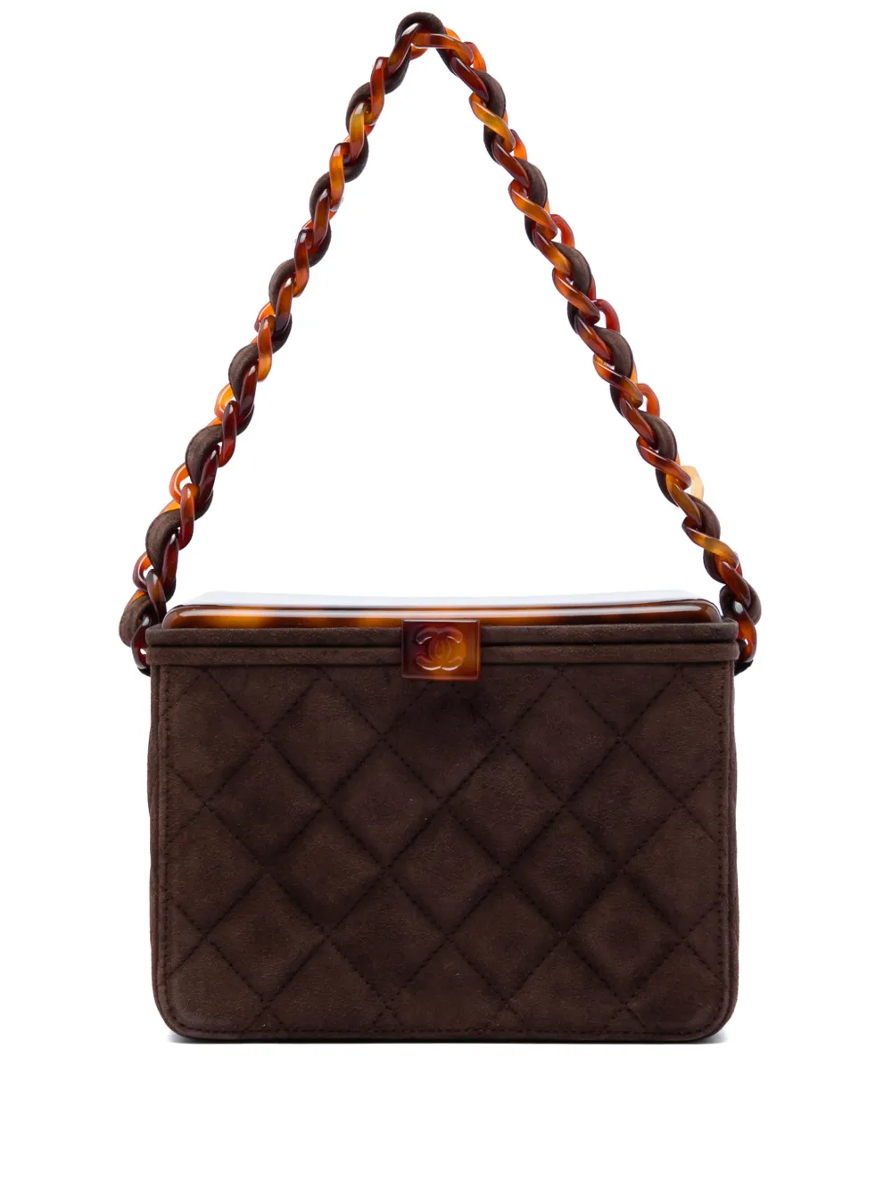 CHANEL Pre-Owned 1996-1997 CC Quilted Suede Box Vanity Bag shoulder bag - Marrone
