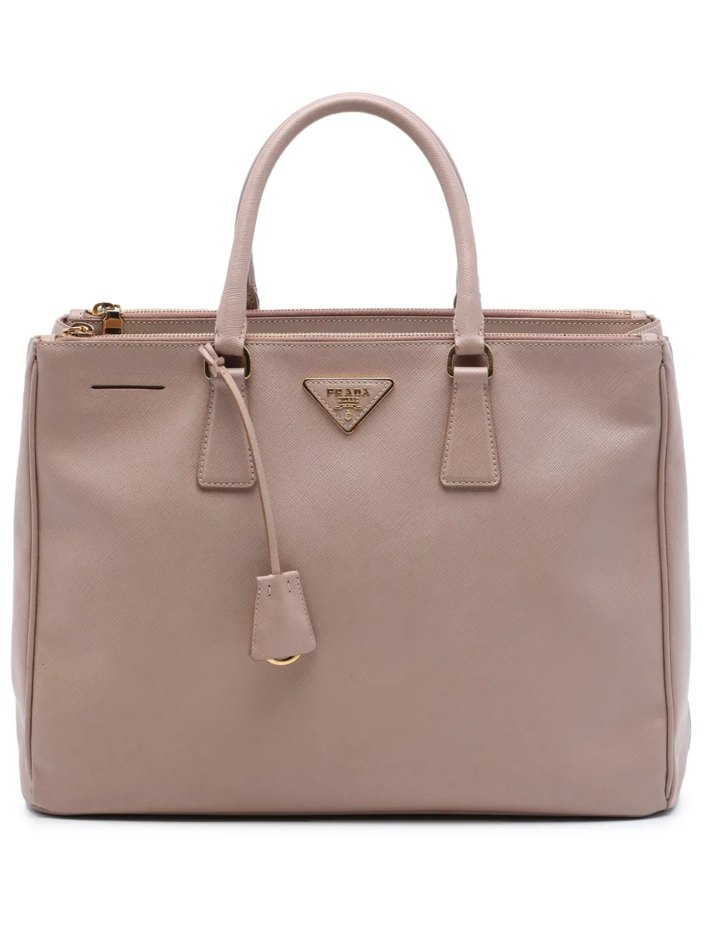 Prada Pre-Owned Borsa tote Galleria grande in pelle Saffiano Lux con doppia zip 2010-2026 - Marrone