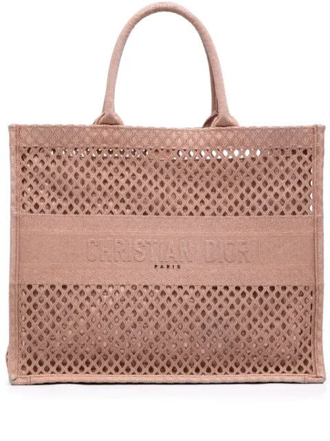 Christian Dior Pre-Owned 2020-2021 Large Embroidered Mesh Book tote bag