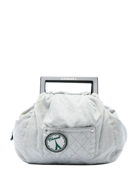 CHANEL Pre-Owned 2005-2006 Striped Canvas Coco Paris handbag