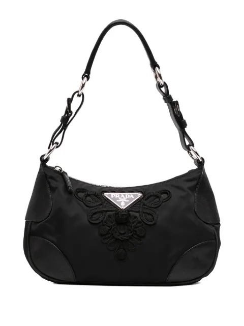 Prada Pre-Owned 2013-2026 Cervo Antik Trimmed Tessuto Passamaneria shoulder bag