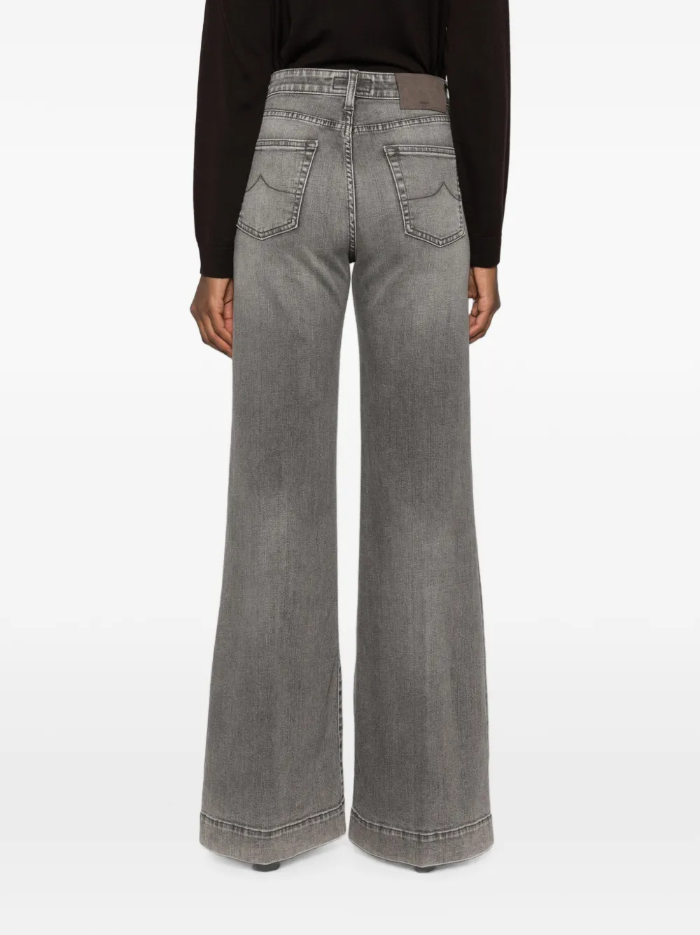 Jacob Cohen Faded Wide-leg Jeans In Grey